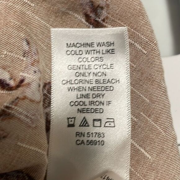 Maurices Long Sleeve Floral Crochet Wrap V-Neck Blouse Top Rust Orange Small - Picture 8 of 8